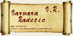 Varvara Radetić vizit kartica